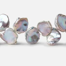 10x10-15x13mm Rose' Silver Top Drill Keshi Freshwater Pearls 15 inch 46 beads AAA
