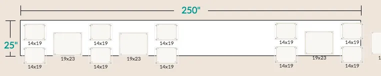 250" x 25" Custom Printed Template