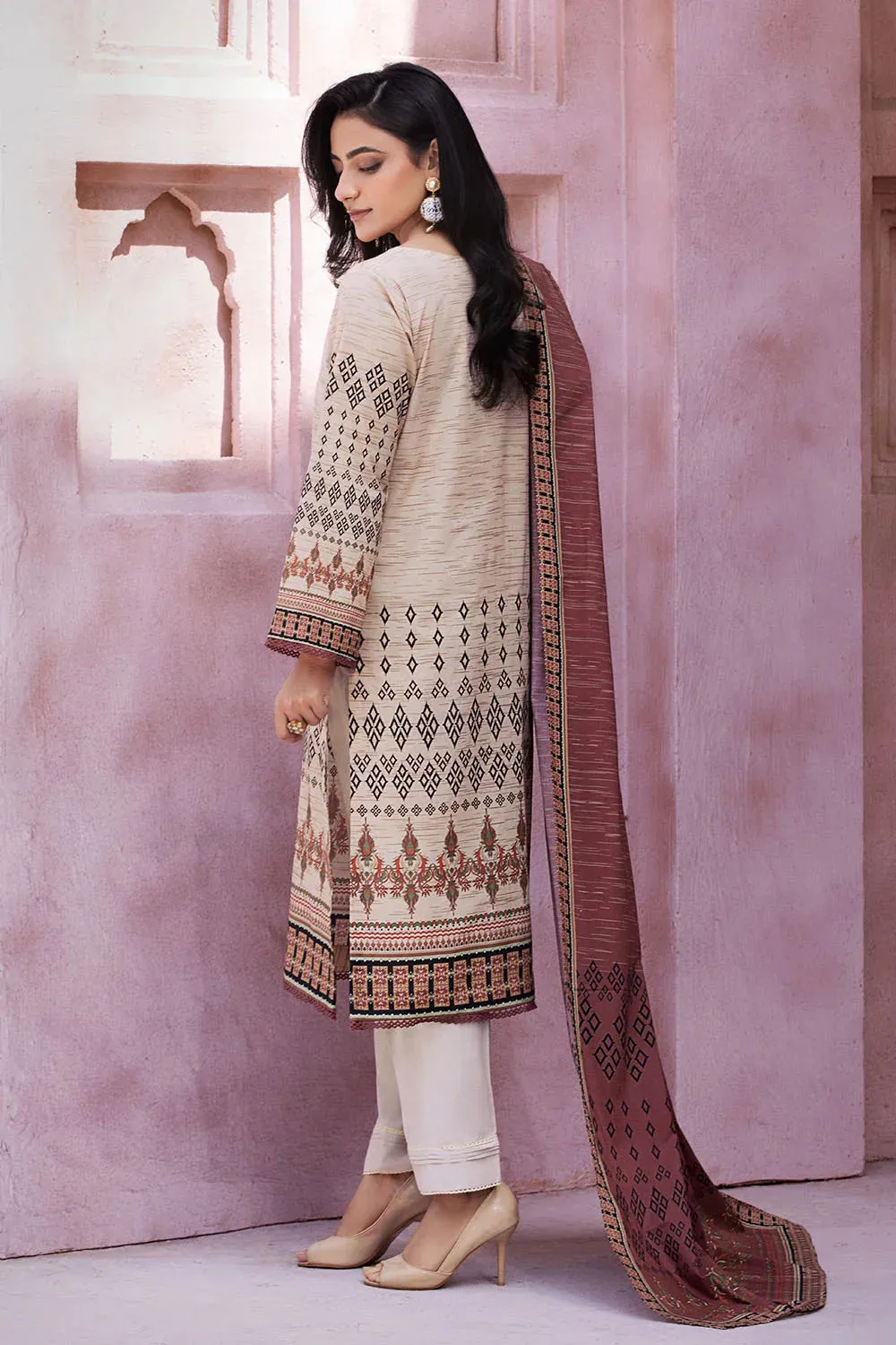 2PC Unstitched Printed Lawn Shirt and Dupatta KSD-2654