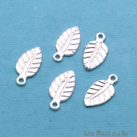5pc Lot Silver Plated Leaf Shape Filigree Findings Charms