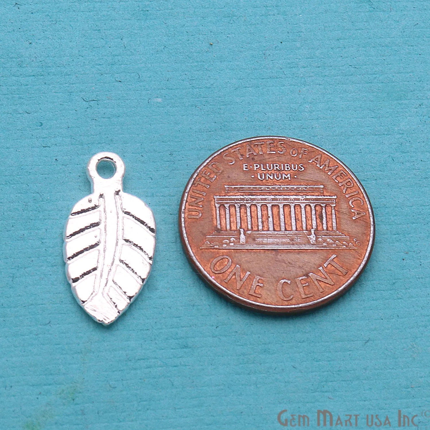 5pc Lot Silver Plated Leaf Shape Filigree Findings Charms