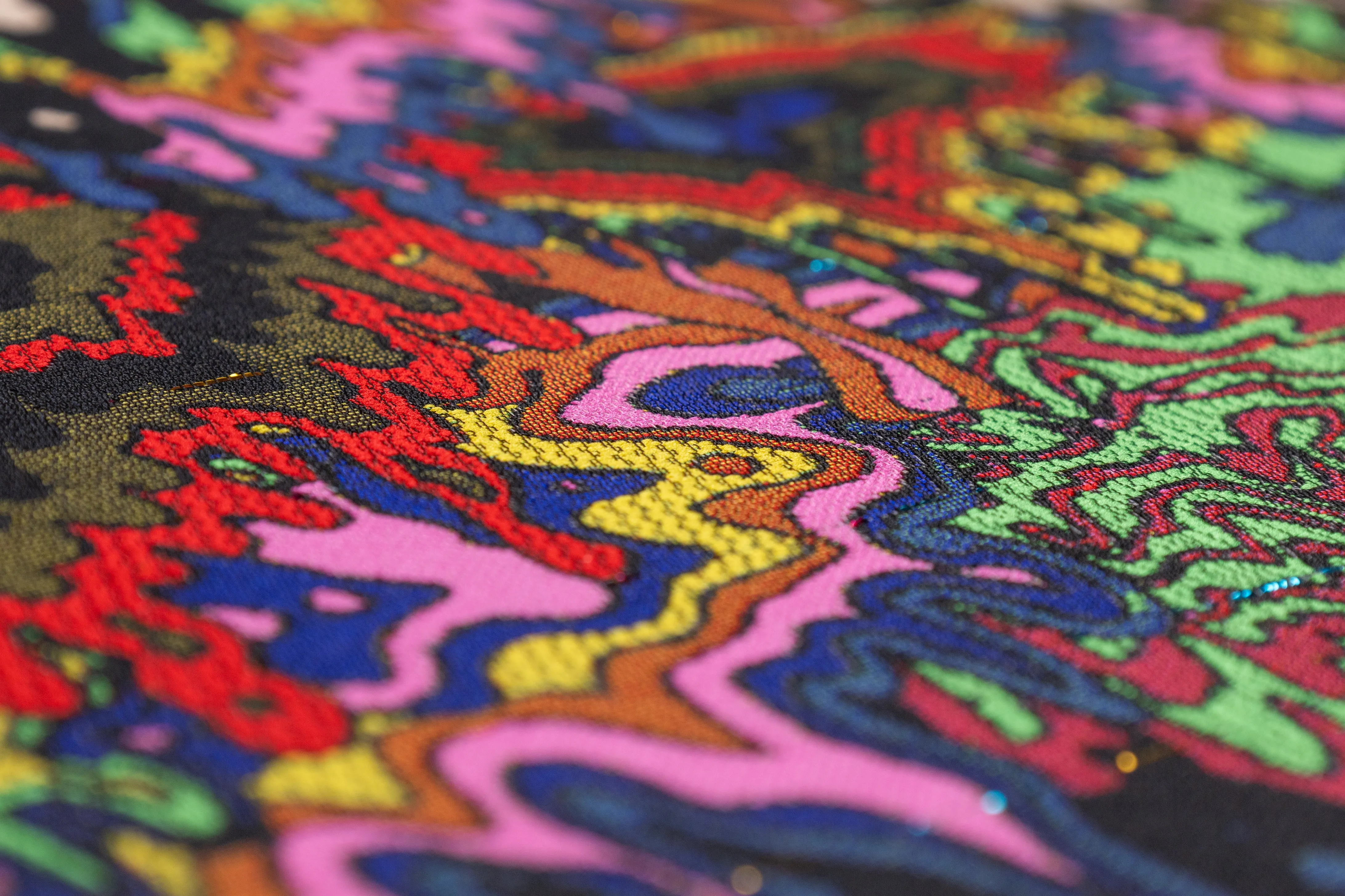Abstract Metallic Brocade - Multicolor