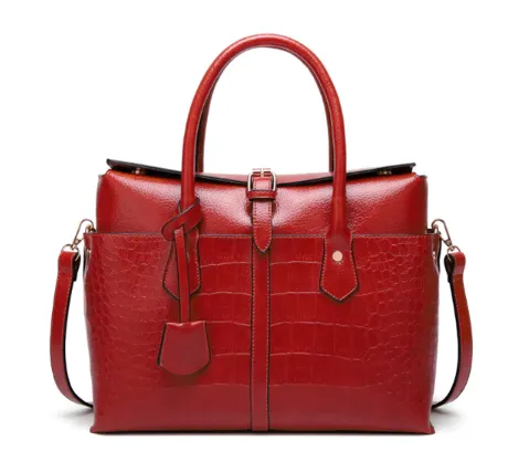 ACELURE Solid Color Pu Leather Satchels Women Fashion Alligator Shoulder Bags
