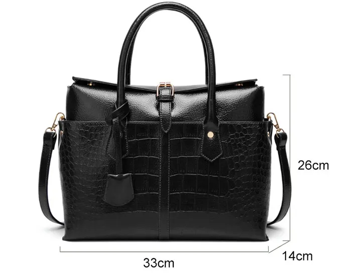 ACELURE Solid Color Pu Leather Satchels Women Fashion Alligator Shoulder Bags