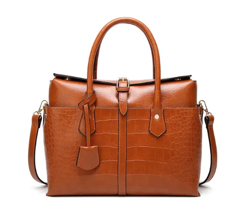 ACELURE Solid Color Pu Leather Satchels Women Fashion Alligator Shoulder Bags