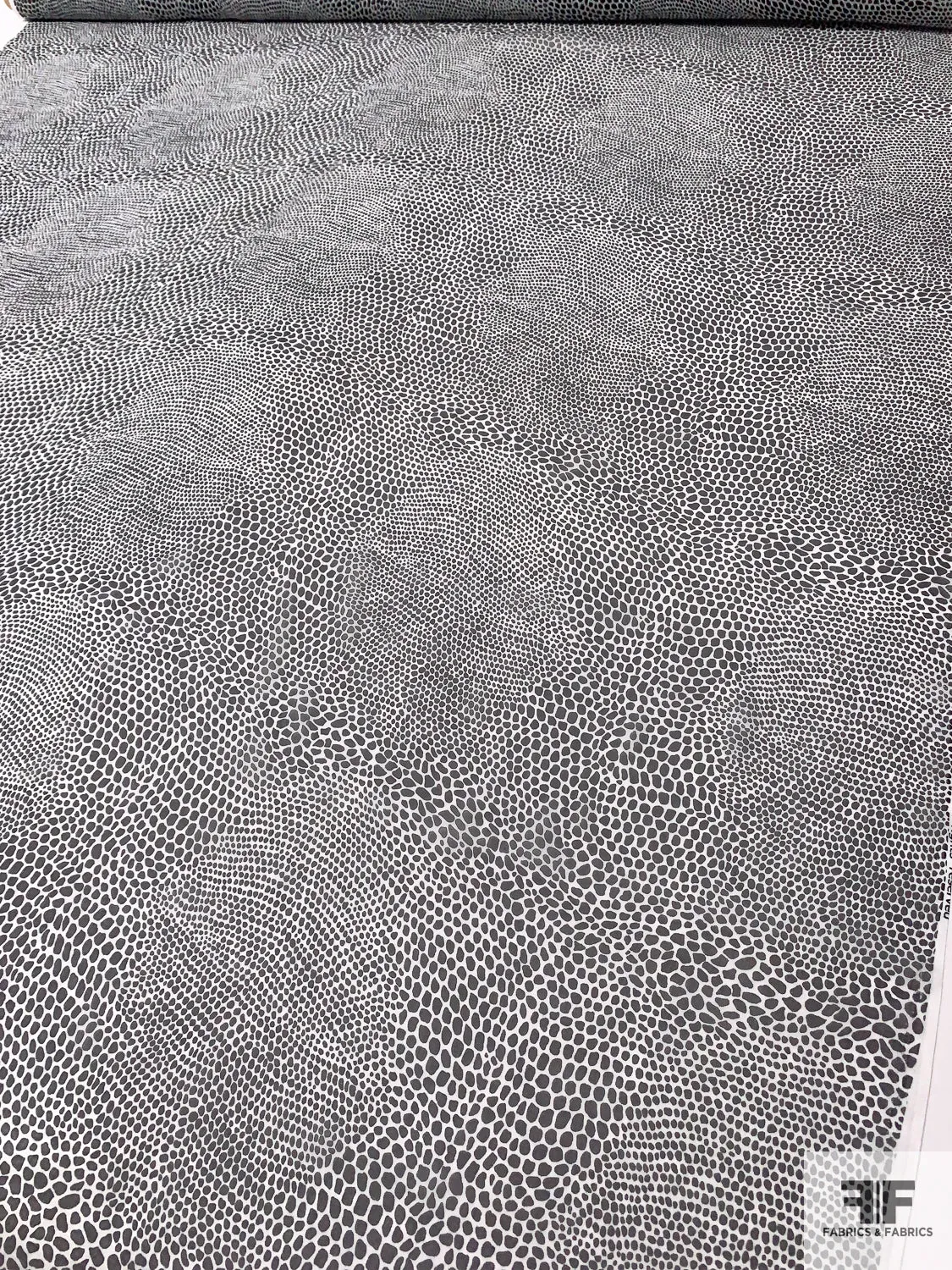 Alligator Skin Printed Silk Chiffon - Black / White