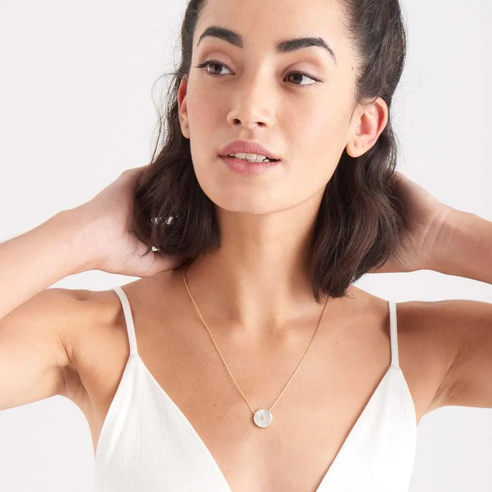 Ania Haie Mother Of Pearl Emblem Necklace - Gold