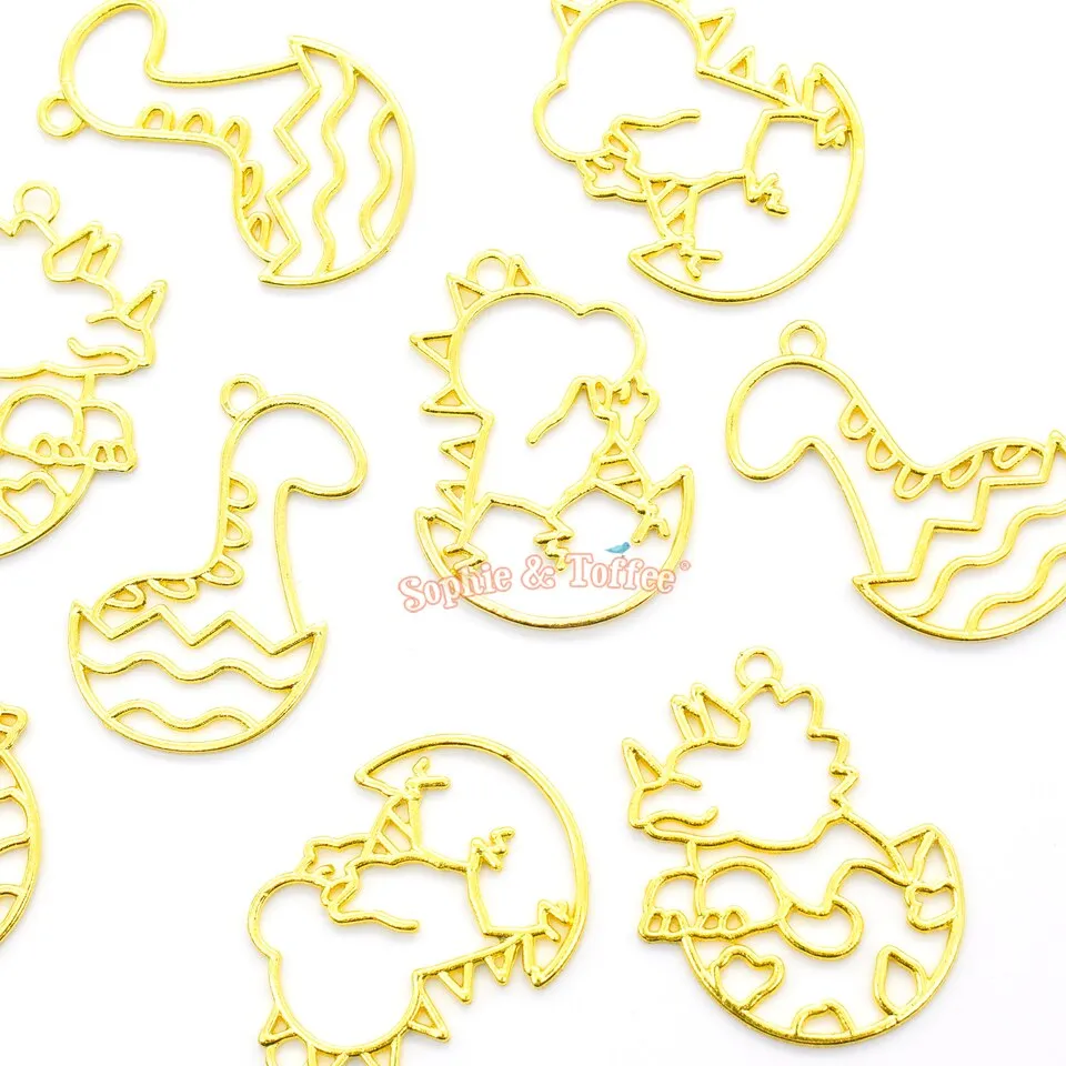 Baby Dinosaur Open Bezel Charm (3 pieces)
