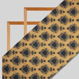 Black And Beige Ethnic Digital Print Rayon Fabric