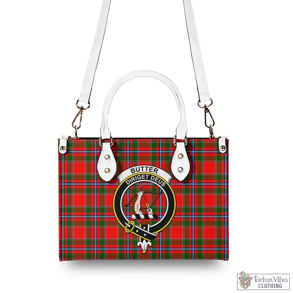 Butter Tartan Luxury Leather Handbags with Family Crest