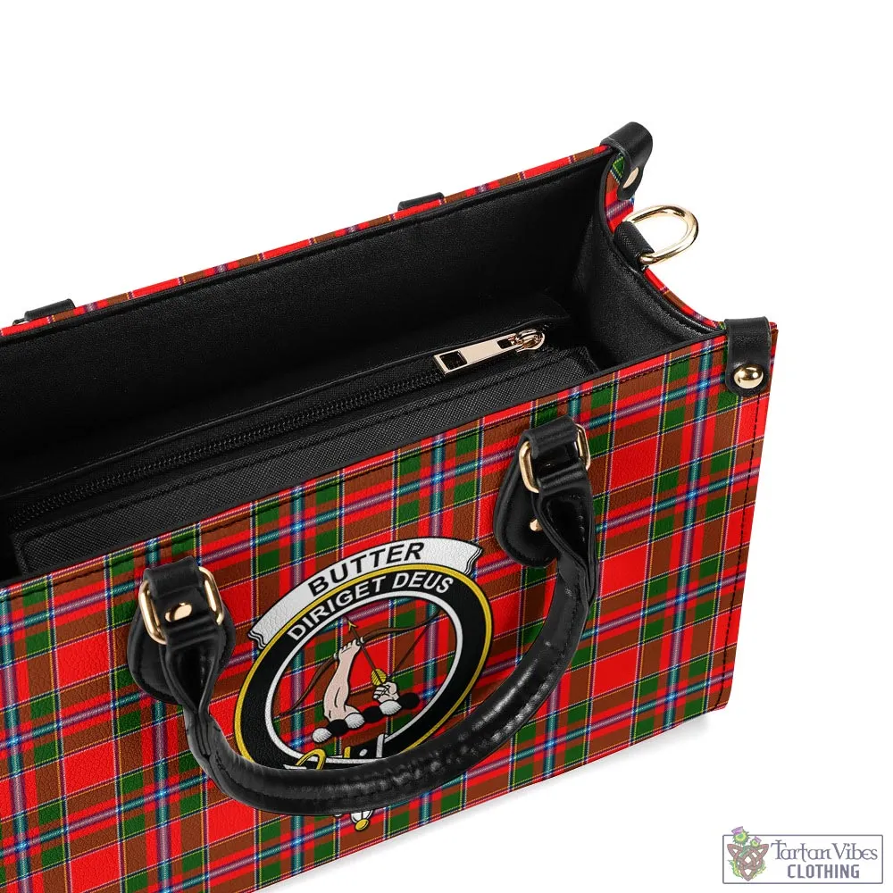 Butter Tartan Luxury Leather Handbags with Family Crest