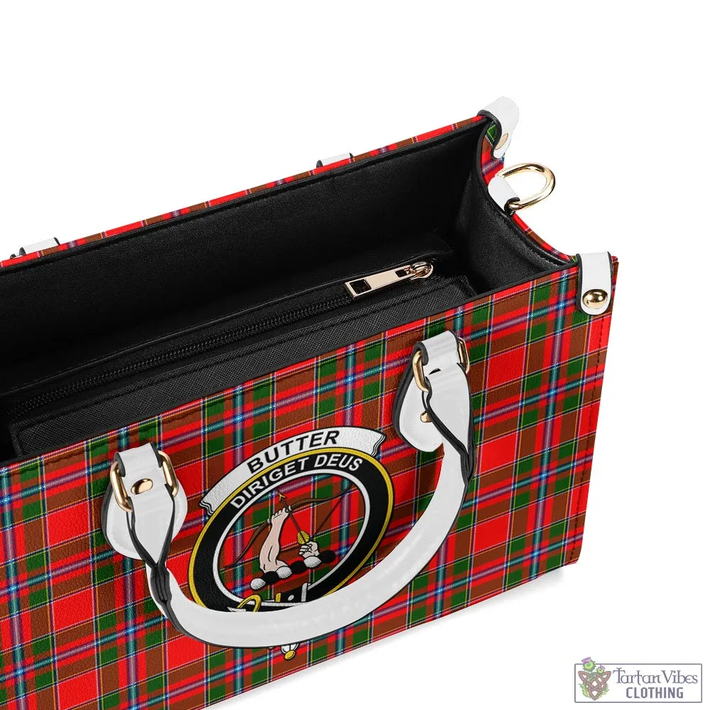 Butter Tartan Luxury Leather Handbags with Family Crest