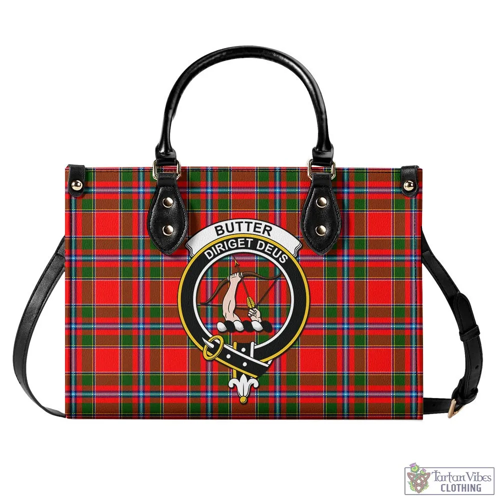 Butter Tartan Luxury Leather Handbags with Family Crest
