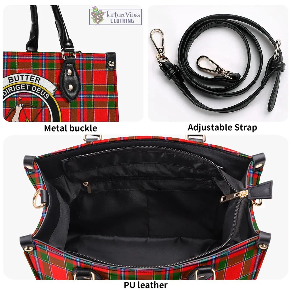 Butter Tartan Luxury Leather Handbags with Family Crest