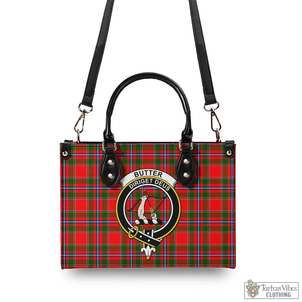 Butter Tartan Luxury Leather Handbags with Family Crest