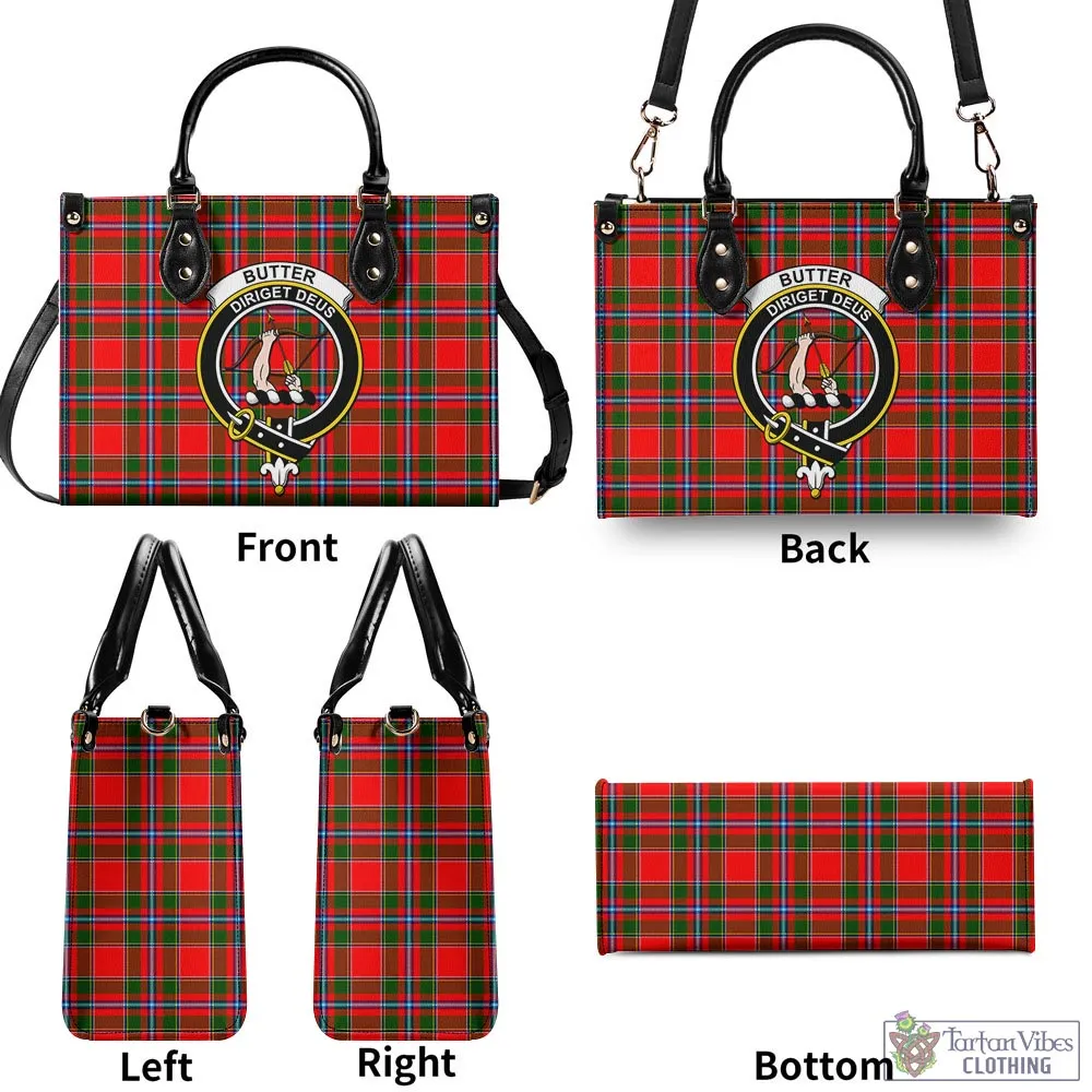 Butter Tartan Luxury Leather Handbags with Family Crest