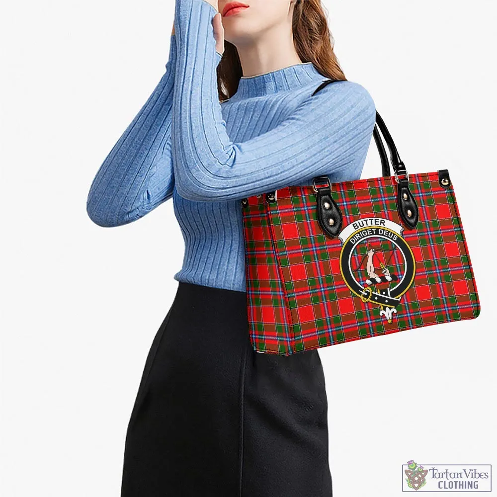 Butter Tartan Luxury Leather Handbags with Family Crest
