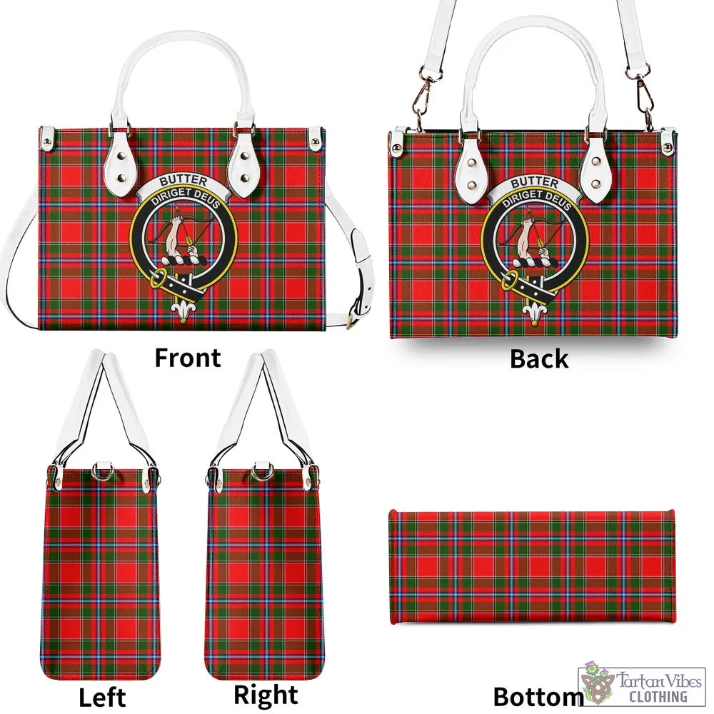 Butter Tartan Luxury Leather Handbags with Family Crest