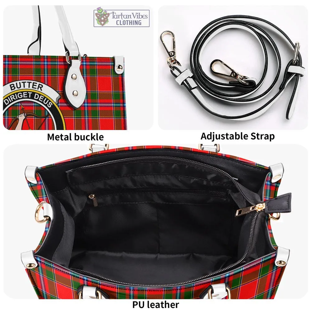 Butter Tartan Luxury Leather Handbags with Family Crest