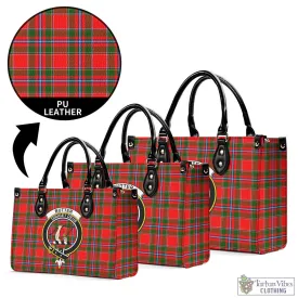Butter Tartan Luxury Leather Handbags with Family Crest