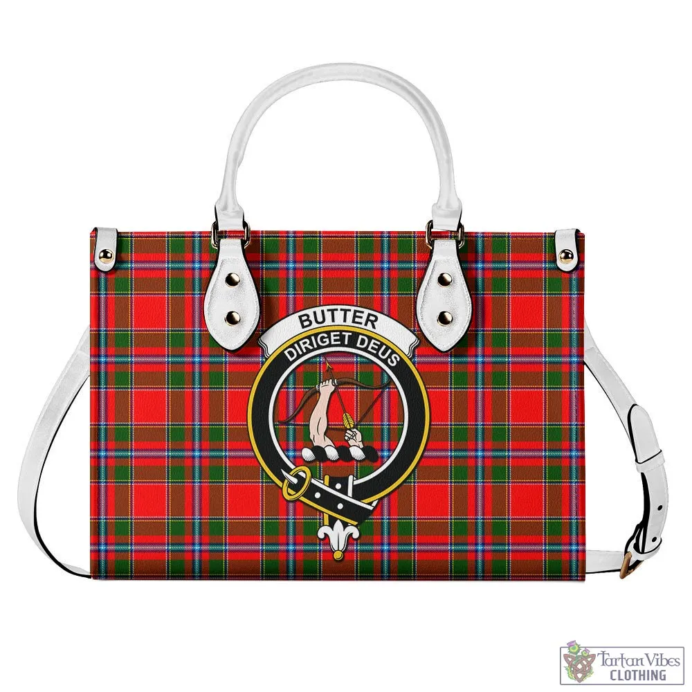 Butter Tartan Luxury Leather Handbags with Family Crest