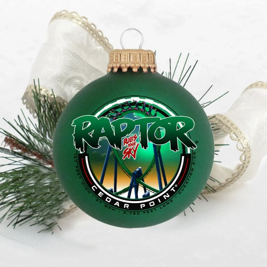 Cedar Point Raptor Glass Ornament