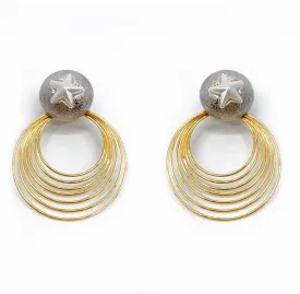 DETACHABLE STAR STUD  GOLD HOOP EARRINGS