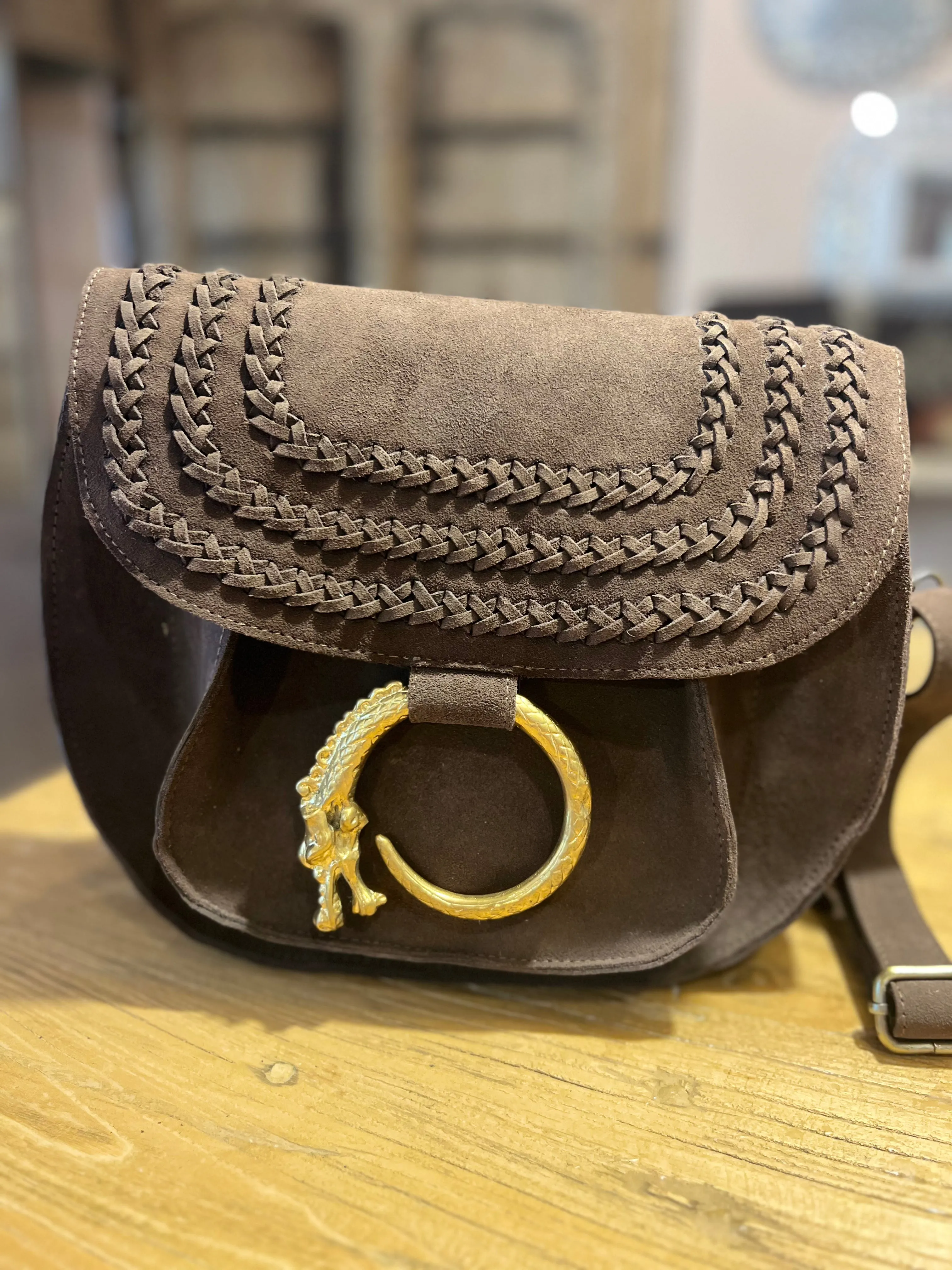 EYE OF THE DRAGON 'SUEDE' BAG - WET SAND