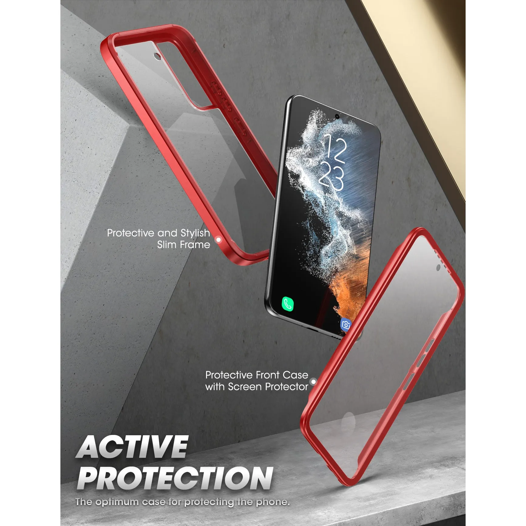 Galaxy S22 Plus Unicorn Beetle EDGE XT Bumper Case-Metallic Red