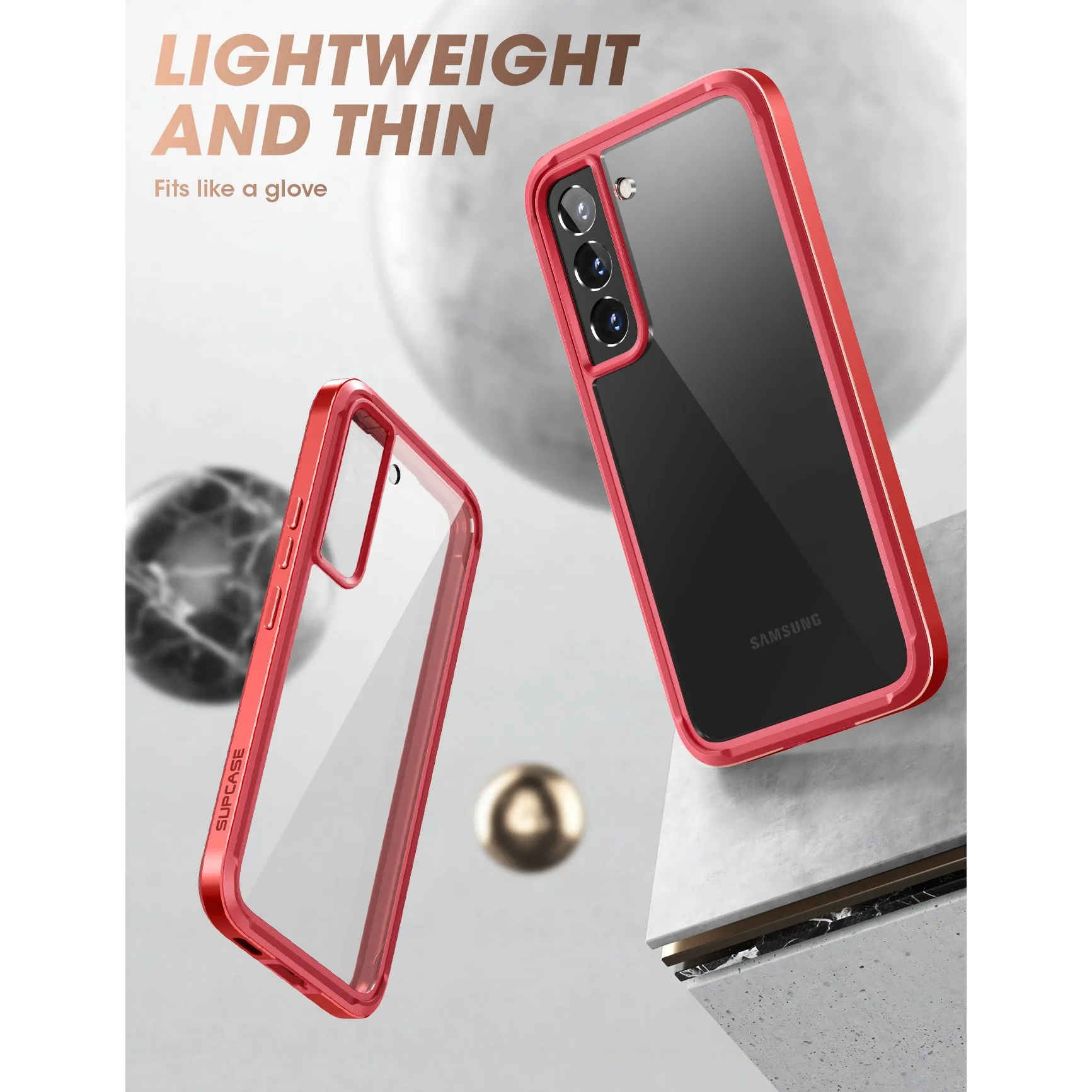 Galaxy S22 Plus Unicorn Beetle EDGE XT Bumper Case-Metallic Red