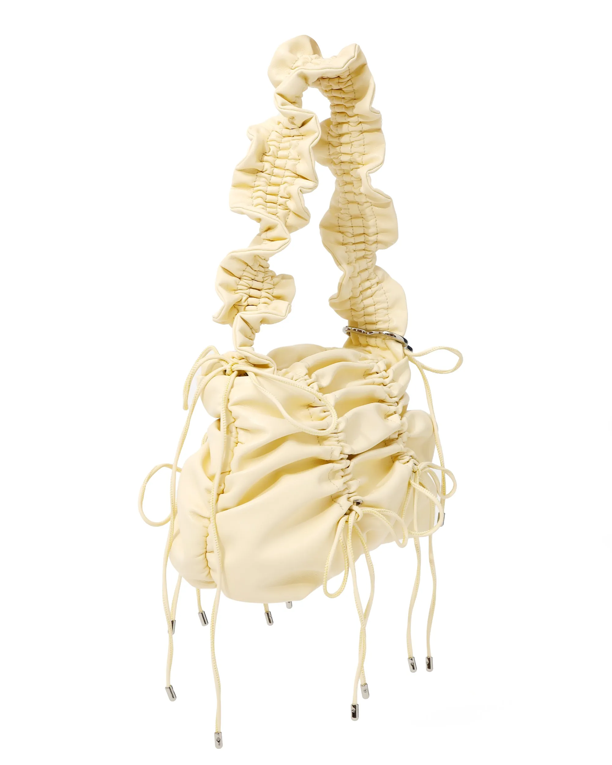 Gather ribbon bag (yellow / green)