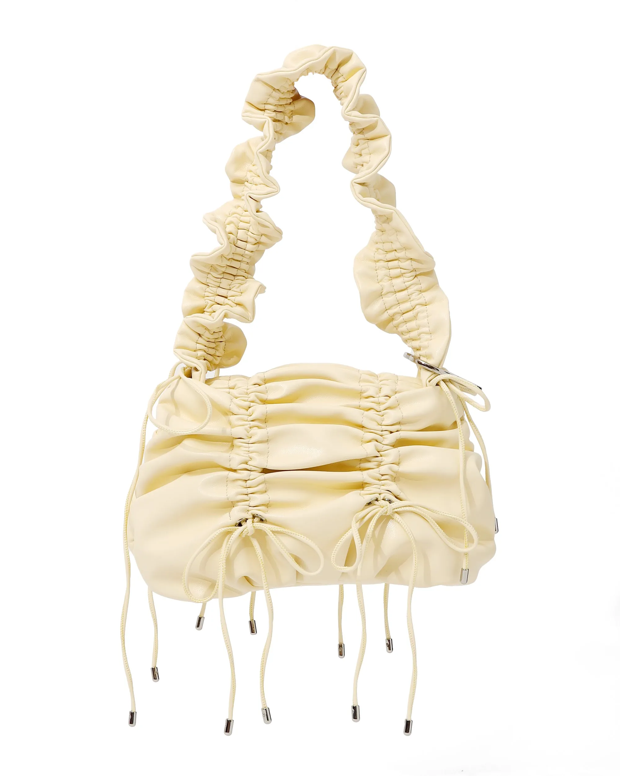Gather ribbon bag (yellow / green)