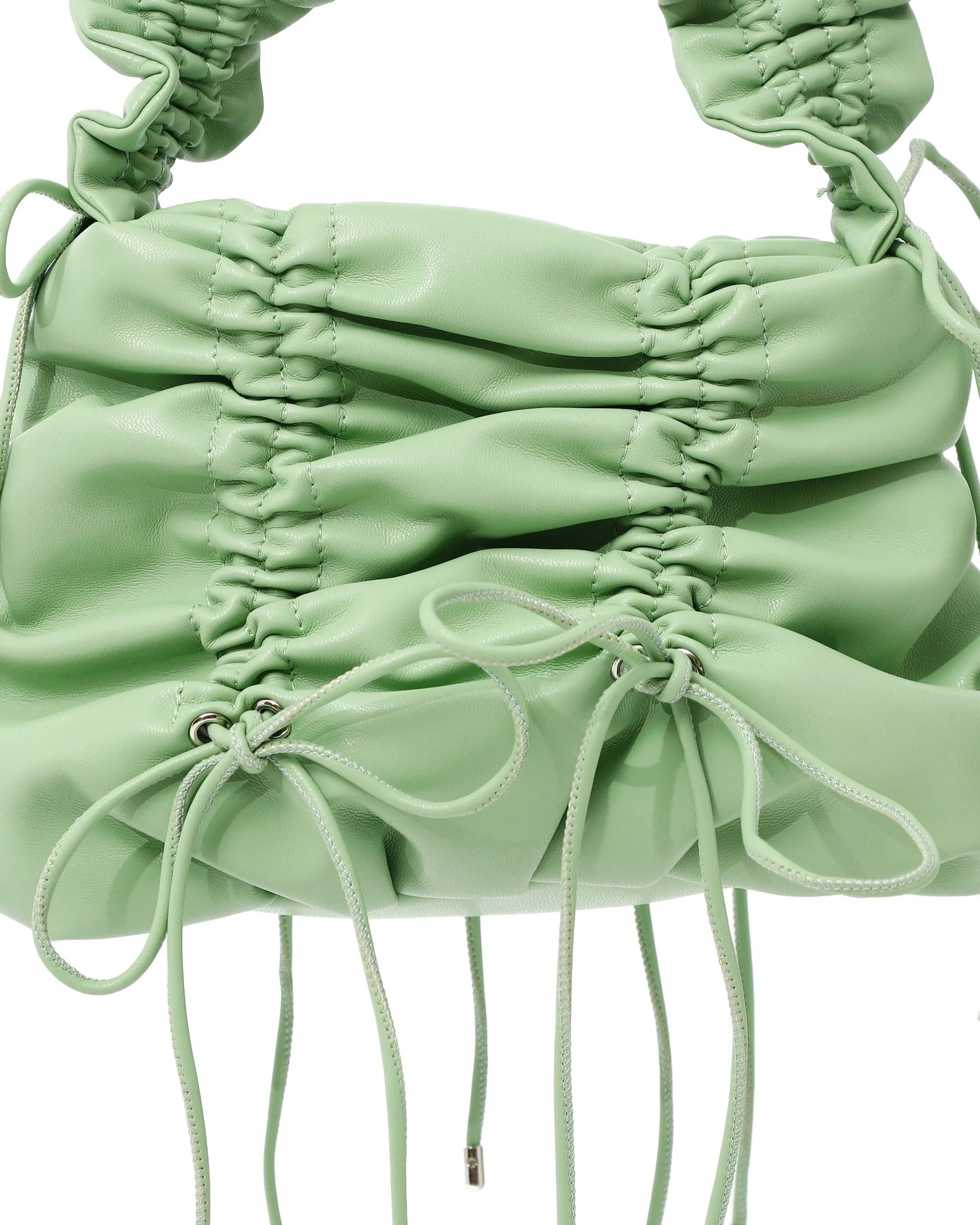 Gather ribbon bag (yellow / green)