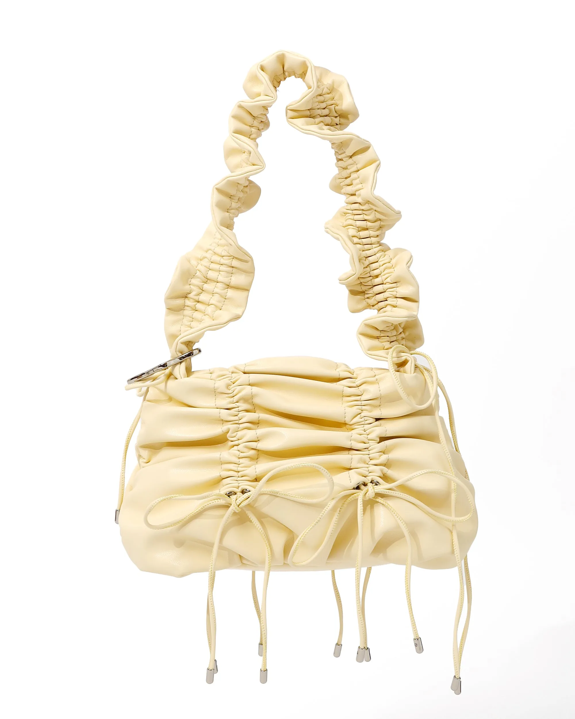 Gather ribbon bag (yellow / green)