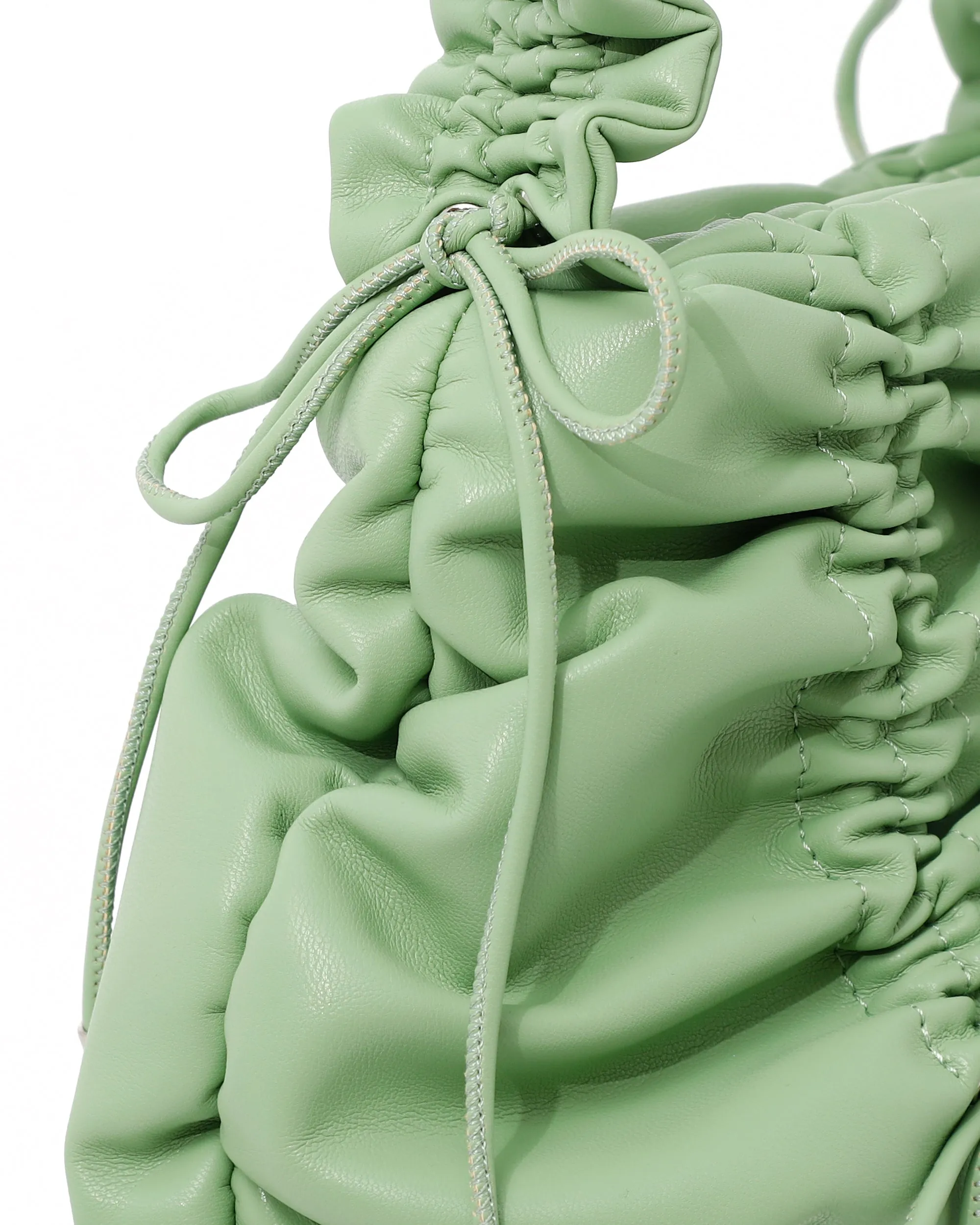 Gather ribbon bag (yellow / green)