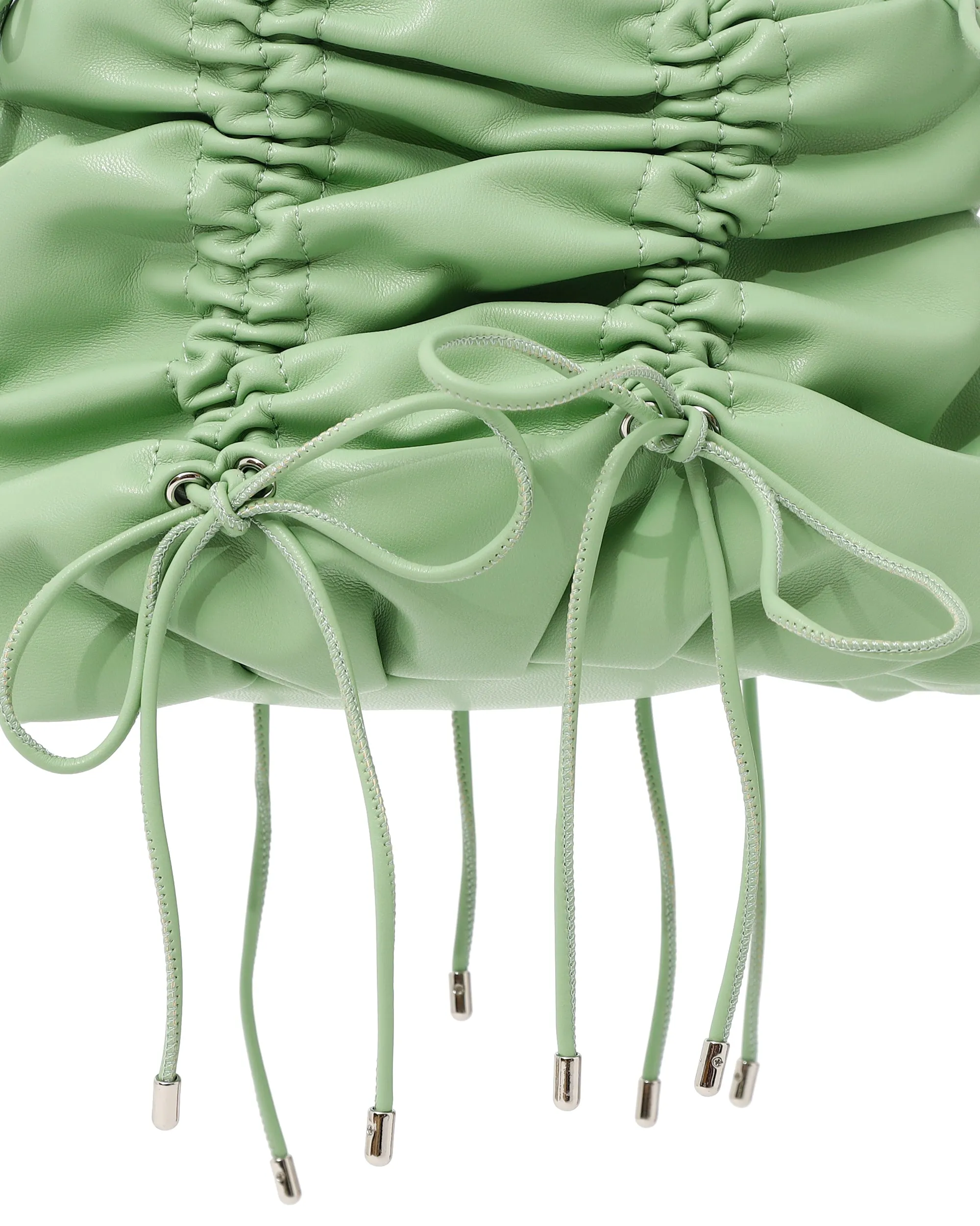Gather ribbon bag (yellow / green)