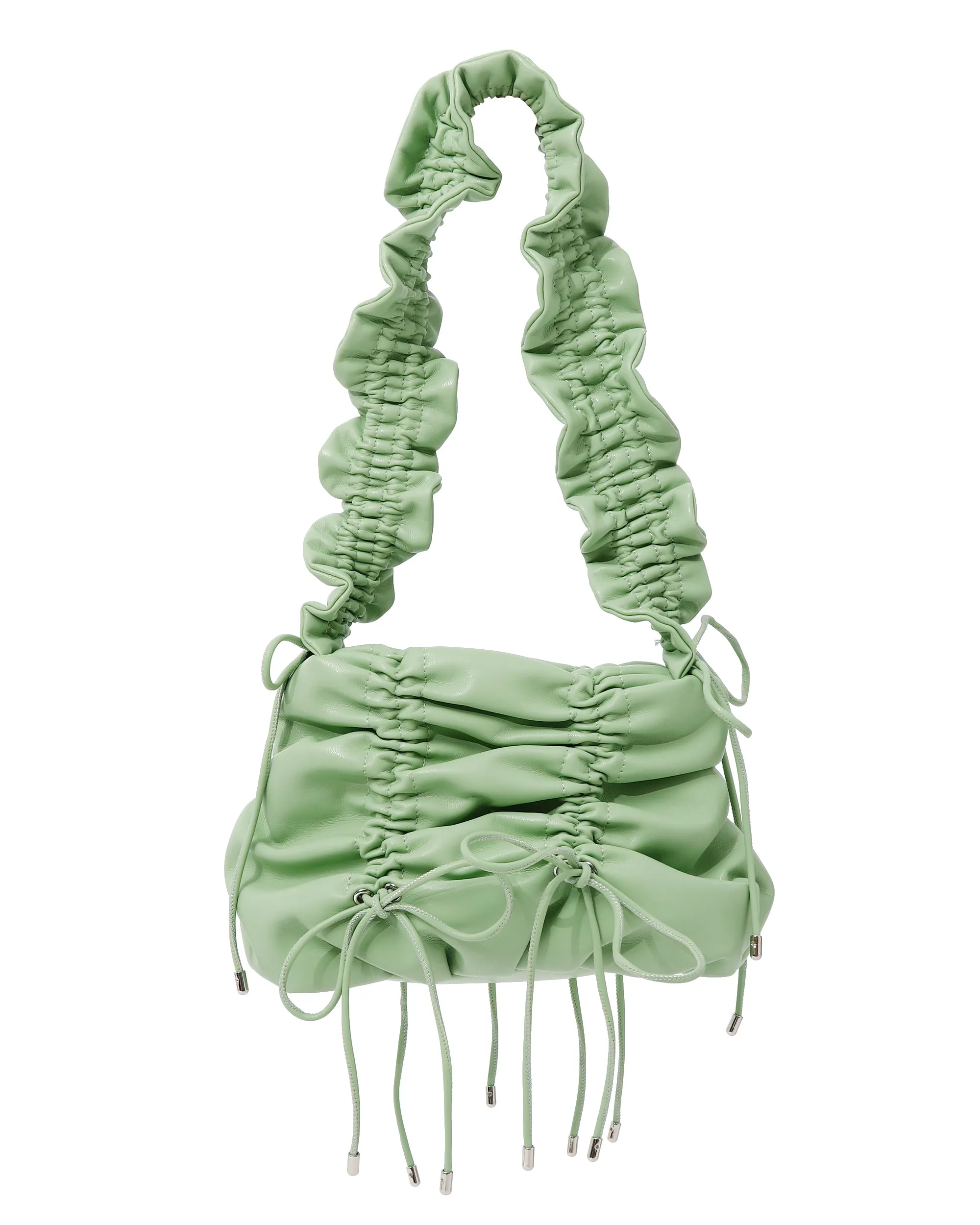 Gather ribbon bag (yellow / green)