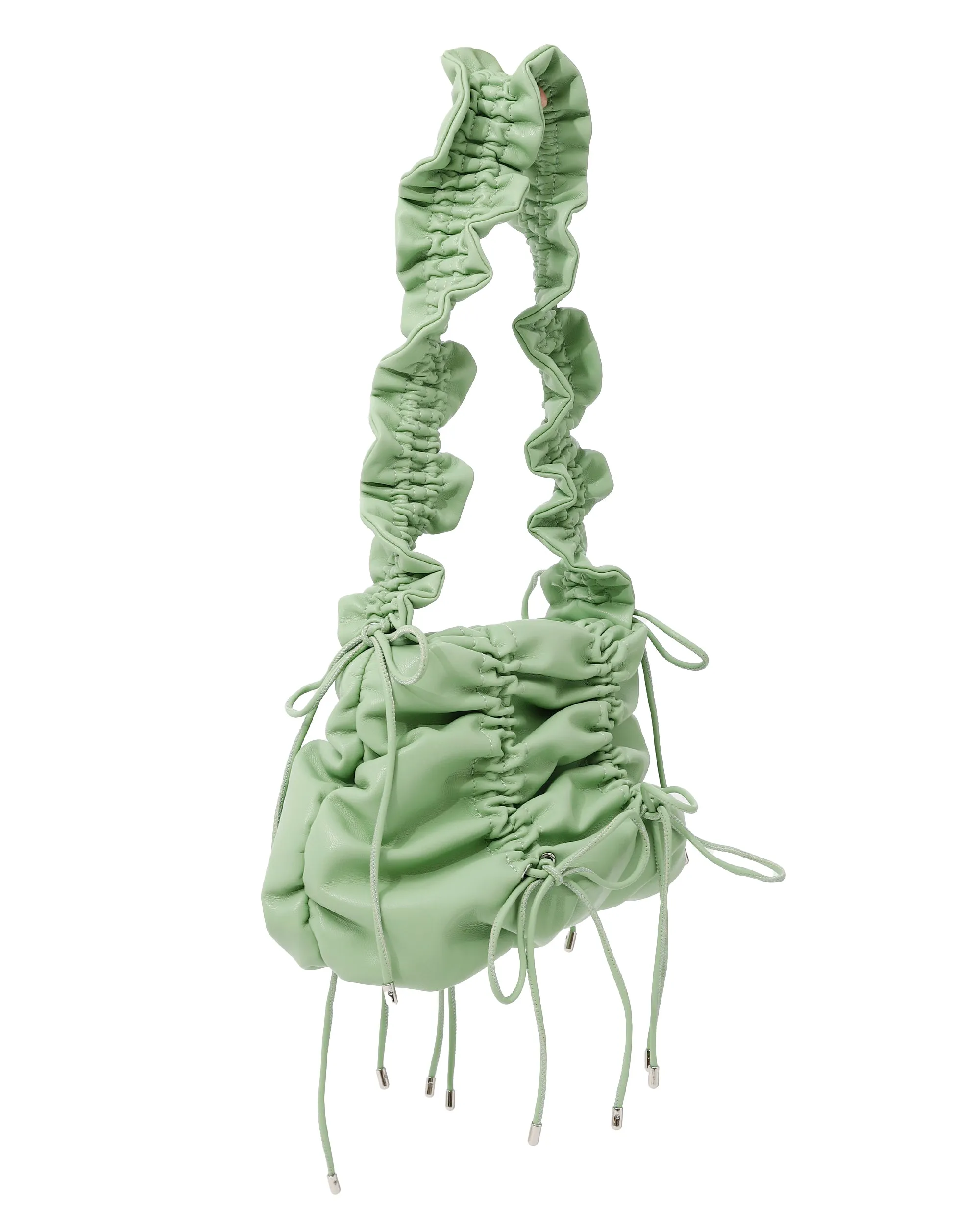 Gather ribbon bag (yellow / green)