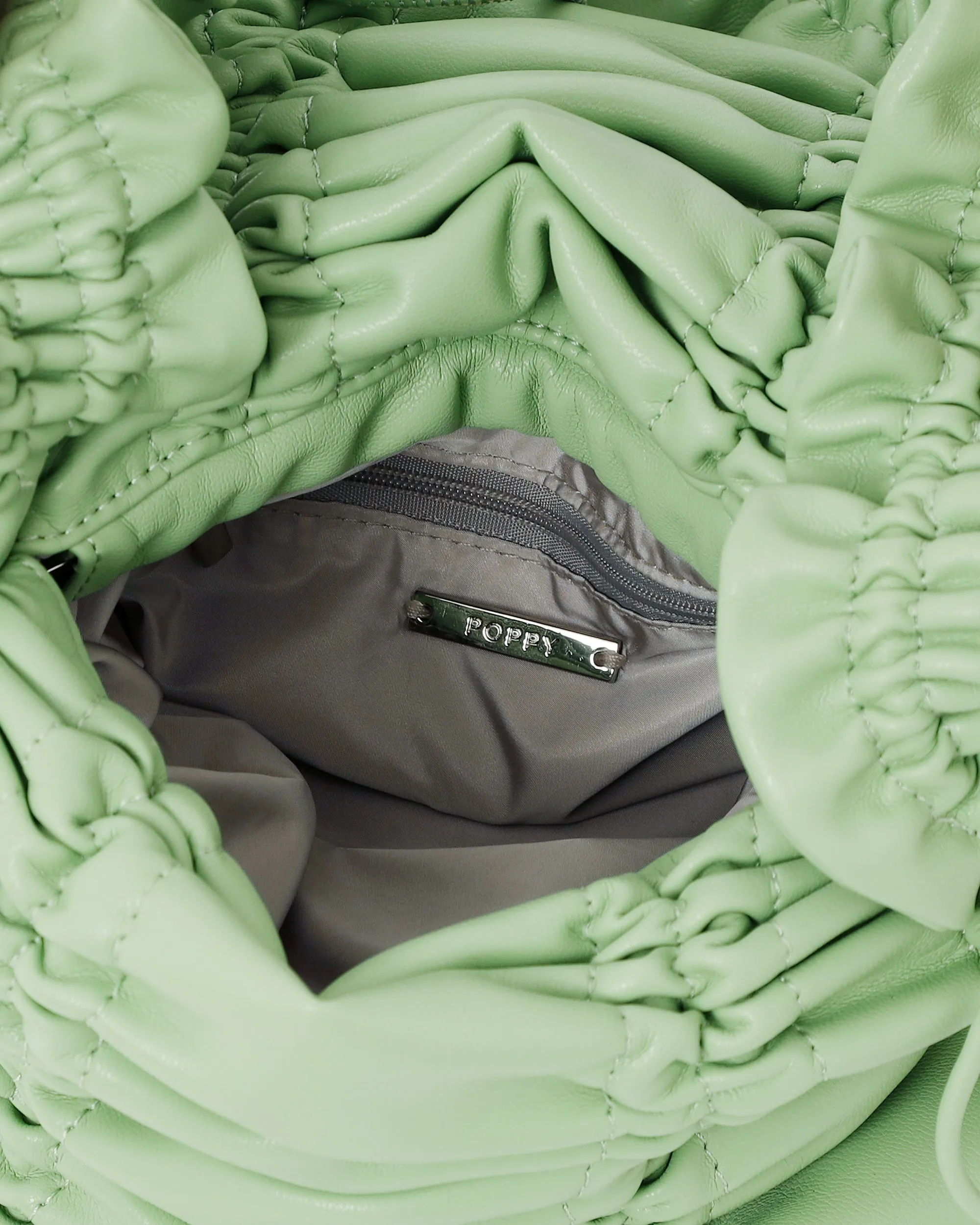 Gather ribbon bag (yellow / green)