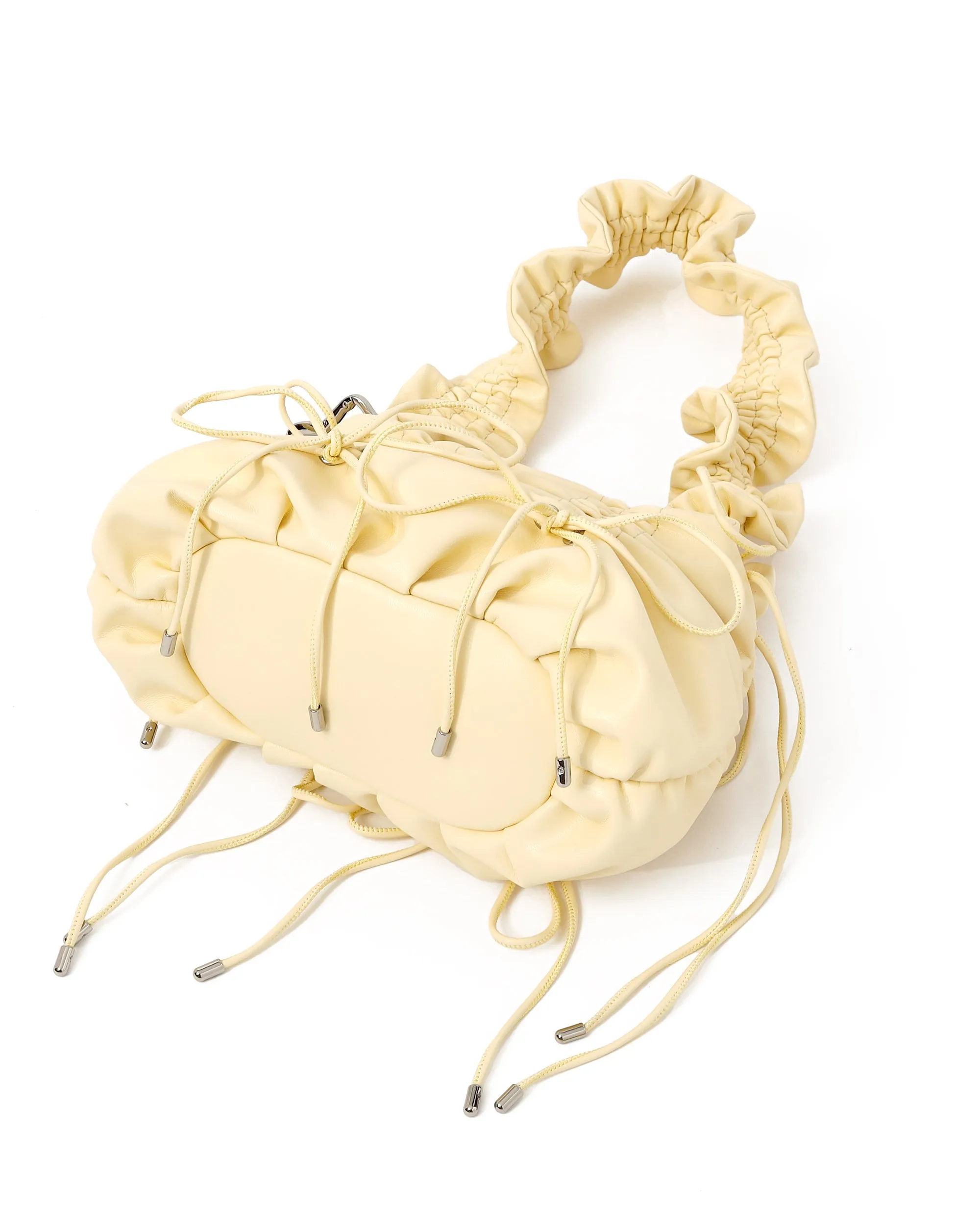 Gather ribbon bag (yellow / green)