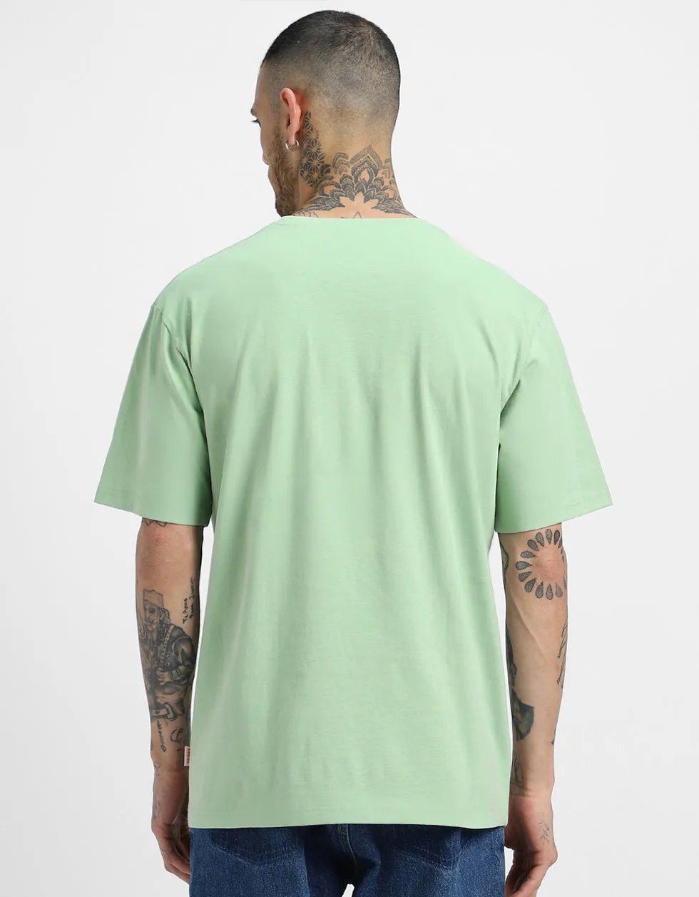 Green Solid Oversized T-shirt