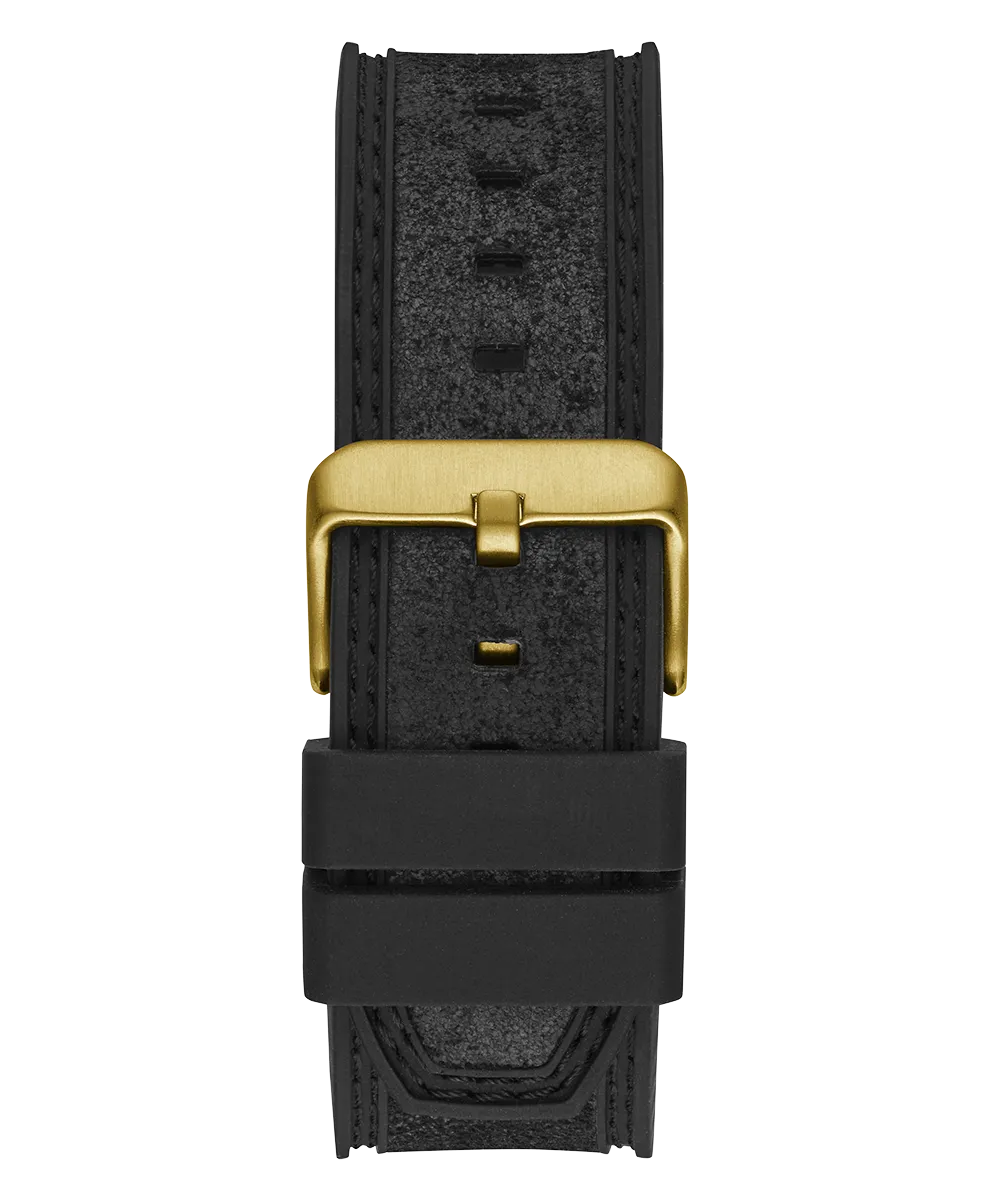 GUESS Mens Black Gold Tone Multi-function Watch