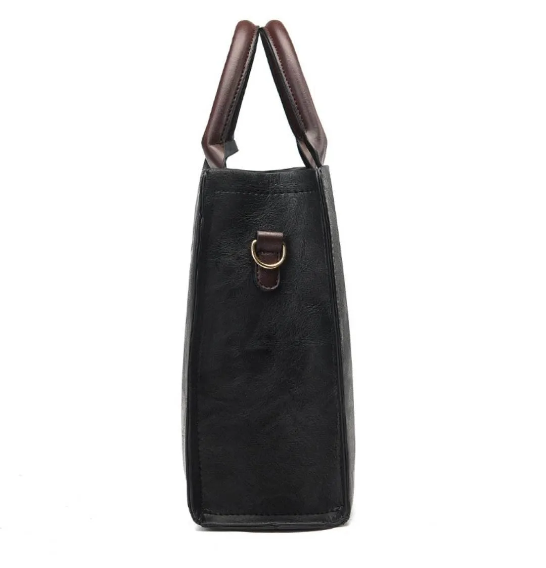 H1582 - Black Fashion Handbag Set
