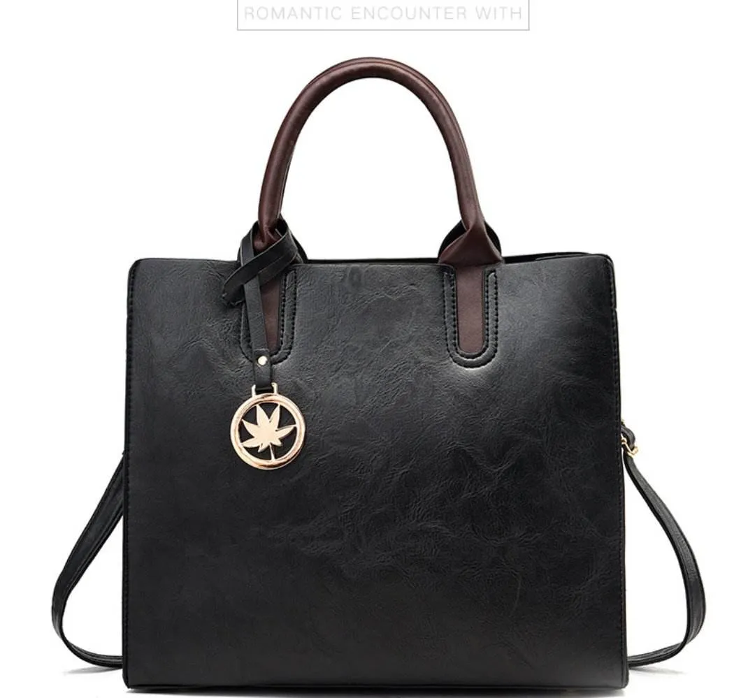 H1582 - Black Fashion Handbag Set