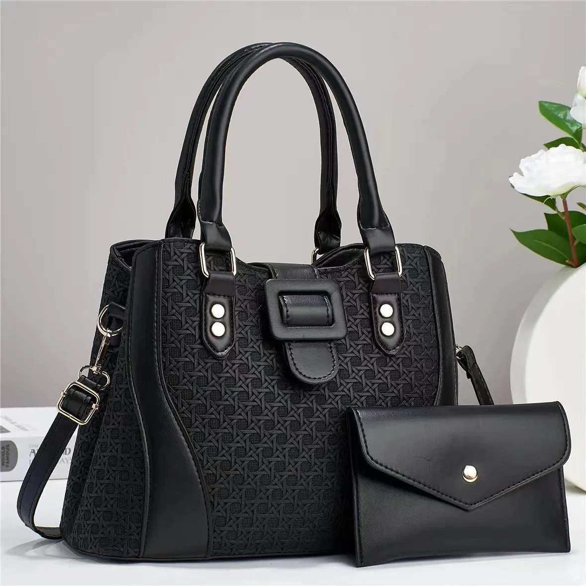 H1783 - Classic 2pc Handbag Set