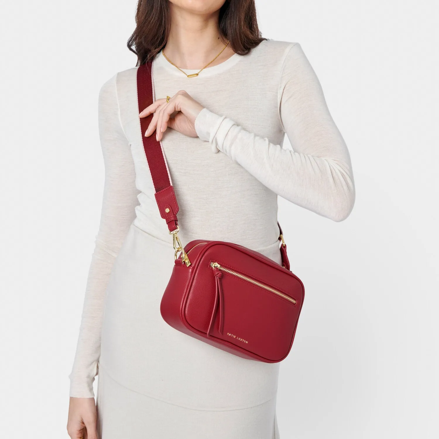 Katie Loxton 23cm Garnet Red Hallie Crossbody Bag