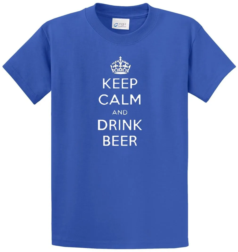 Keep Calm Drink Beer  Printed Tee Shirt