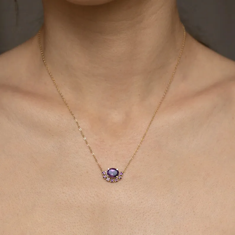 Lilac Charm Amethyst Necklace