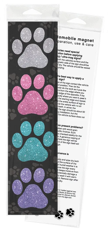 Magnet Pack  4 3" Paws