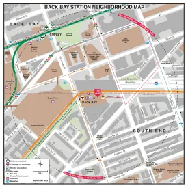 MBTA Back Bay Station Neighborhood Map (Sept. 2022)